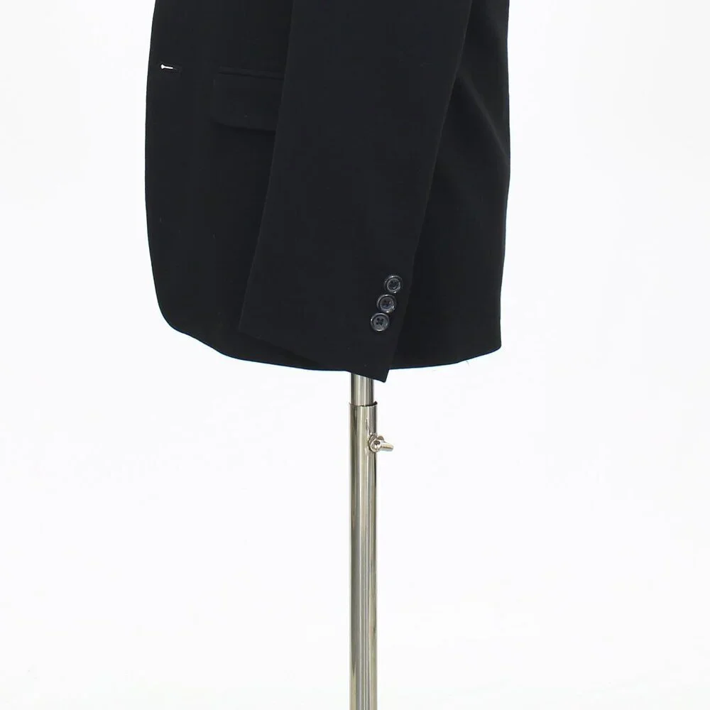 Calvin Klein 34R Black Solid 3-Button Sport Coat Blazer Jacket P476